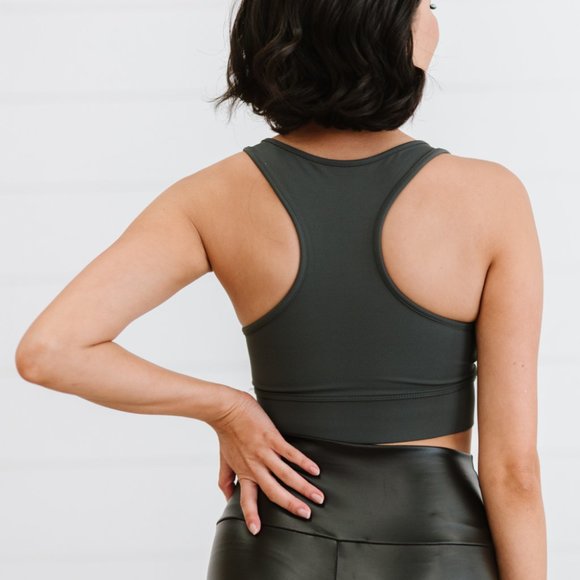 Zenana NWT Loads of Potential Full Size Padded Sports Bra in Ash Grey - Picture 8 of 13